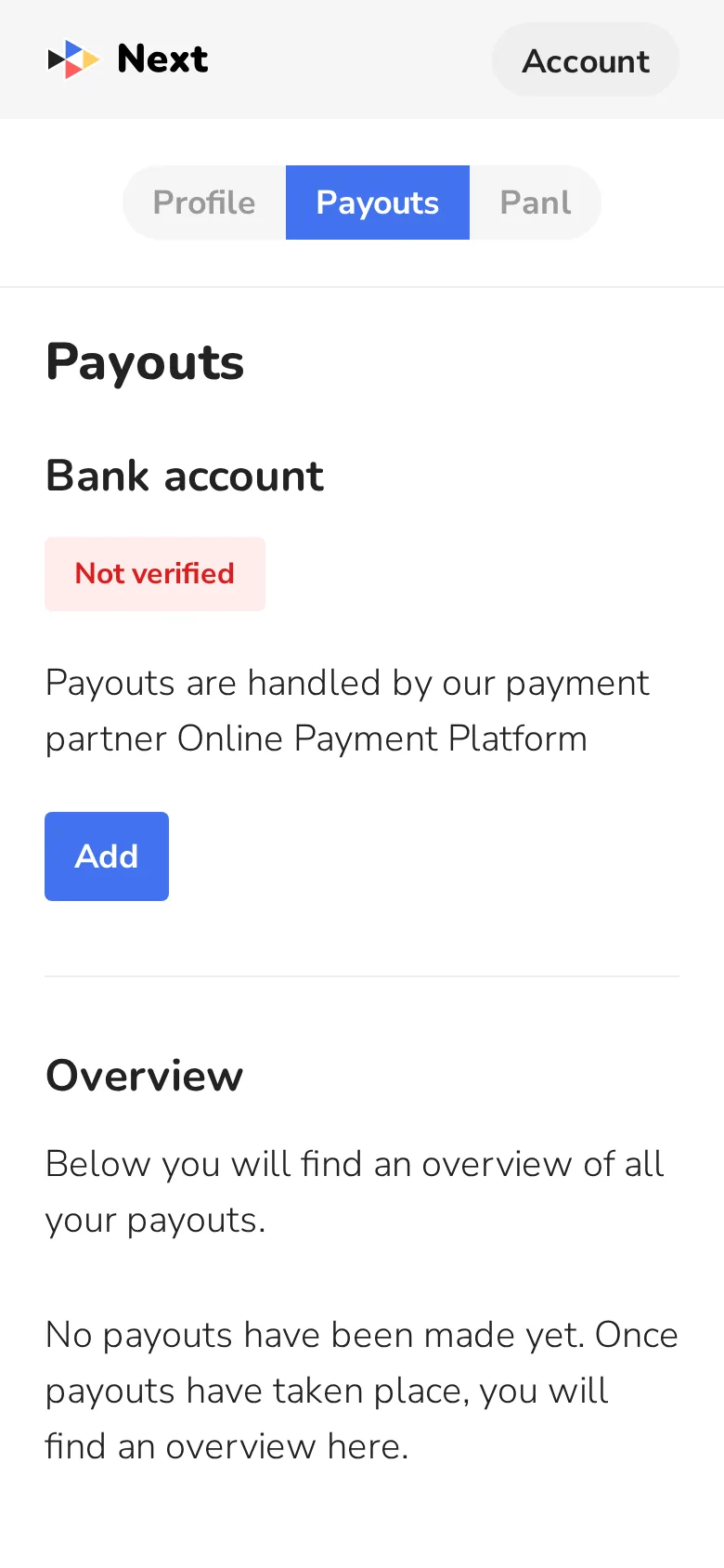 Payouts: your bank account is not verified yet