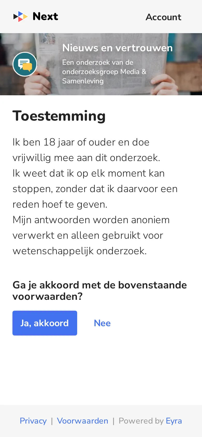 Giving consent for the study (in Dutch)