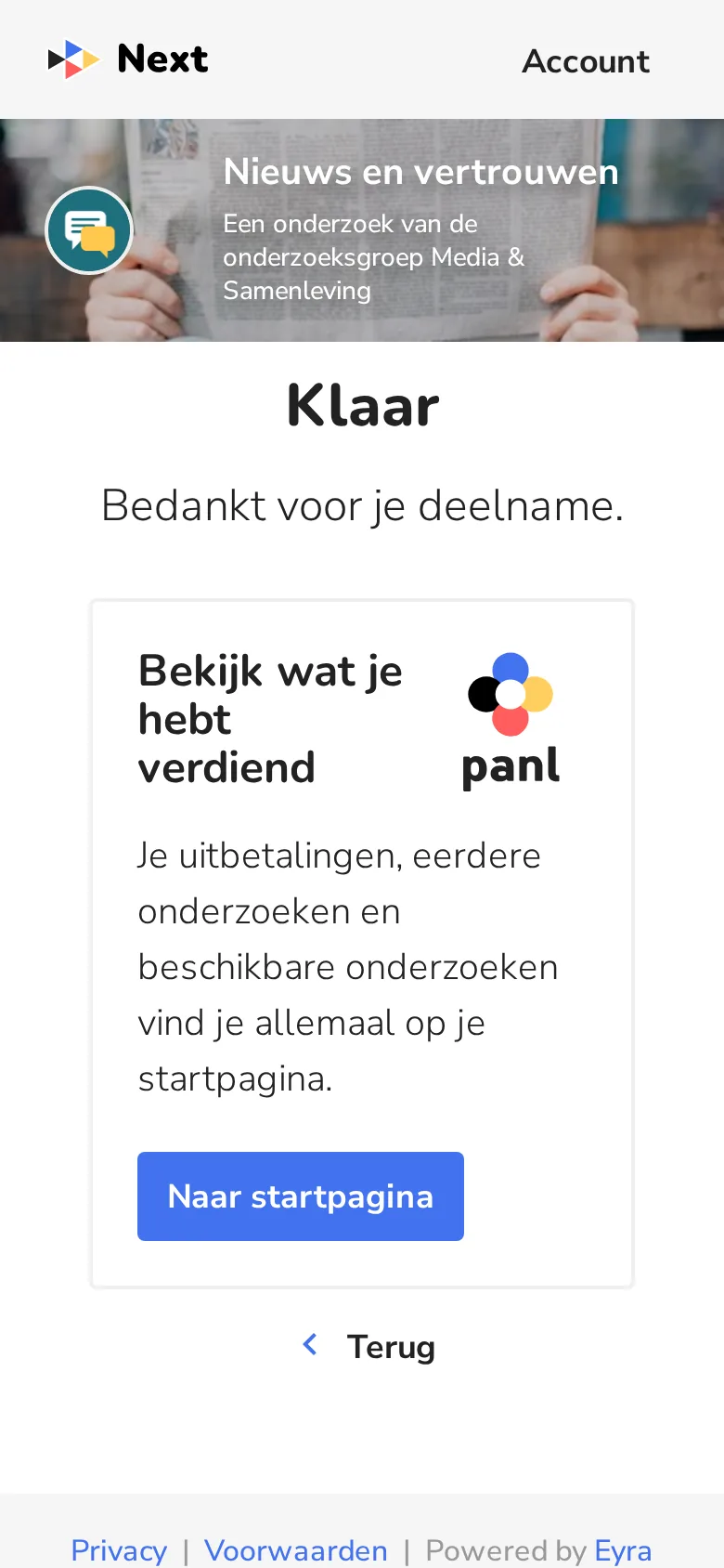 Done: thank you for taking part (in Dutch)