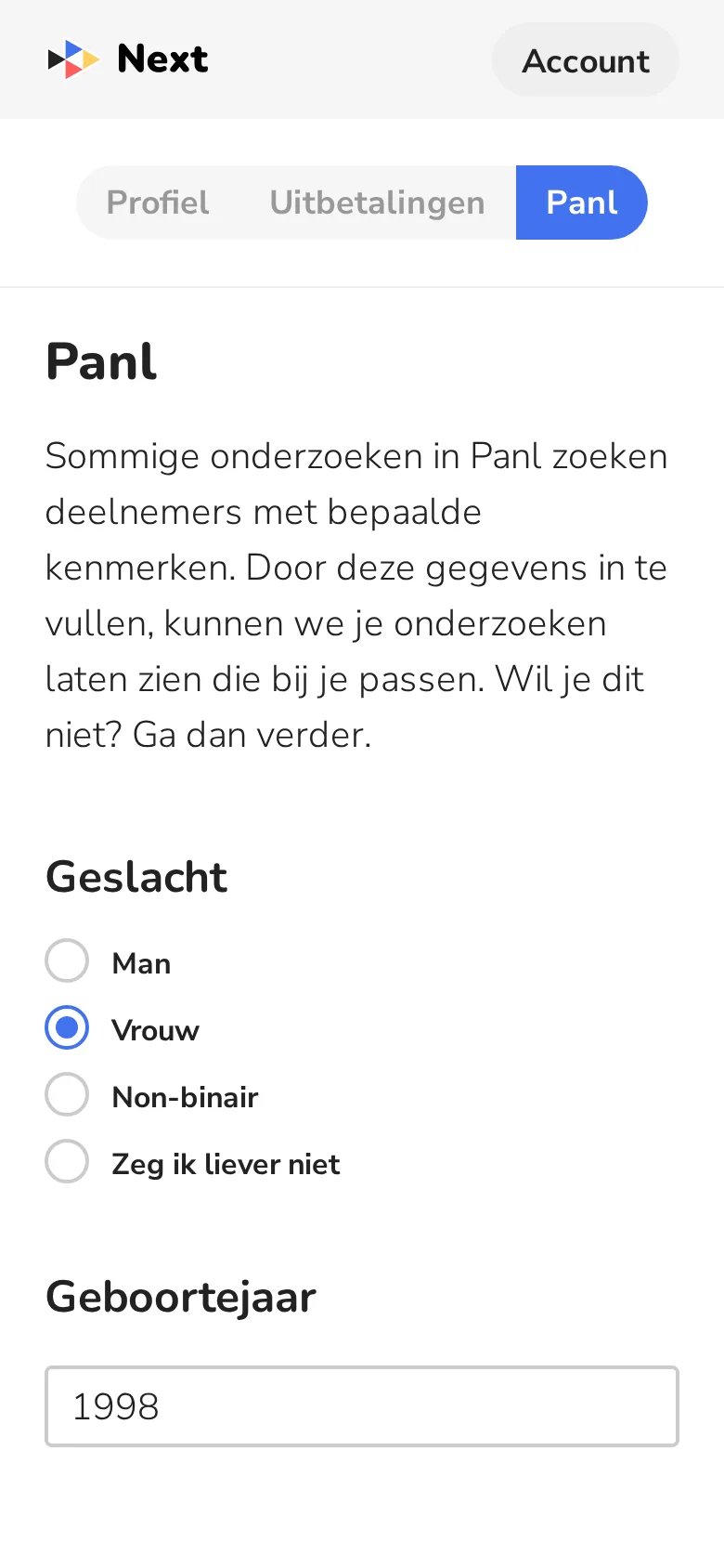 Je kenmerken: geslacht en geboortejaar