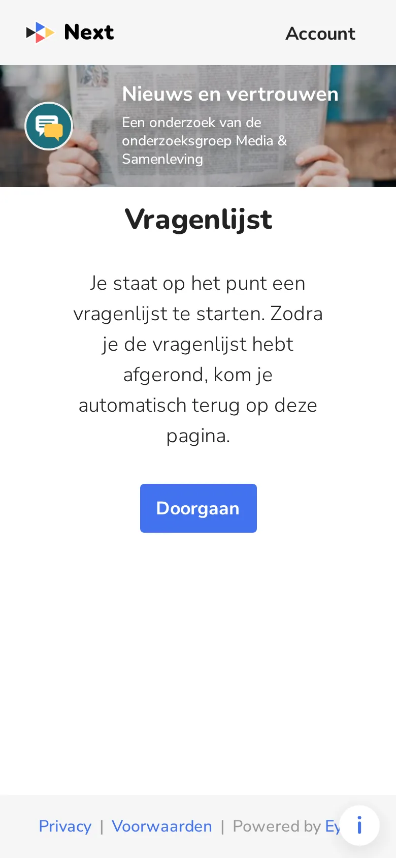 On to the researcher's questionnaire (in Dutch)
